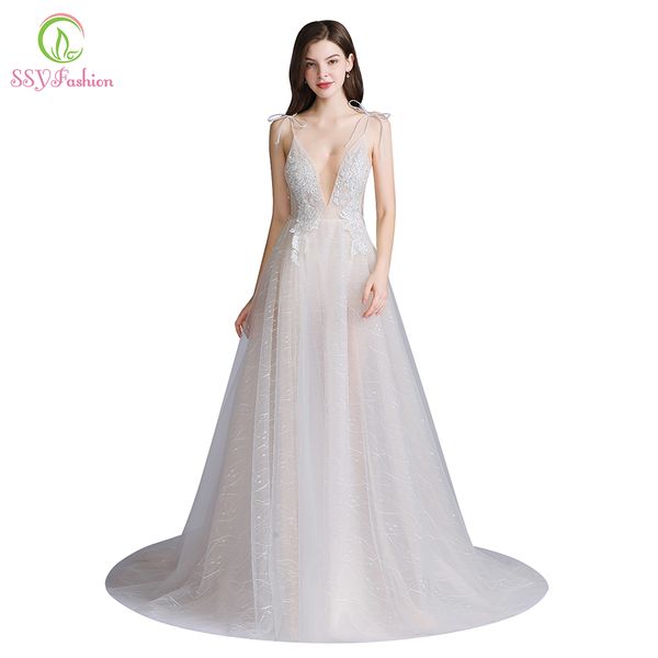 ssyfashion new long evening dress deep v-neck sleeveless backless lace flower beach prom formal gown vestido de fiesta lj201119, White;black
ssyfashion new long evening dress deep v-neck sleeveless backless lace flower beach prom formal gown vestido de fiesta lj201119, White;black
