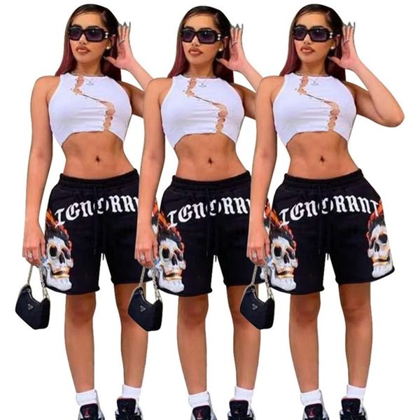 2021 summer skull letters printed women's loose shorts casual double pocket fifth pants fashion girls sports wide leg shorts clothes h1, White
2021 summer skull letters printed women's loose shorts casual double pocket fifth pants fashion girls sports wide leg shorts clothes h1, White