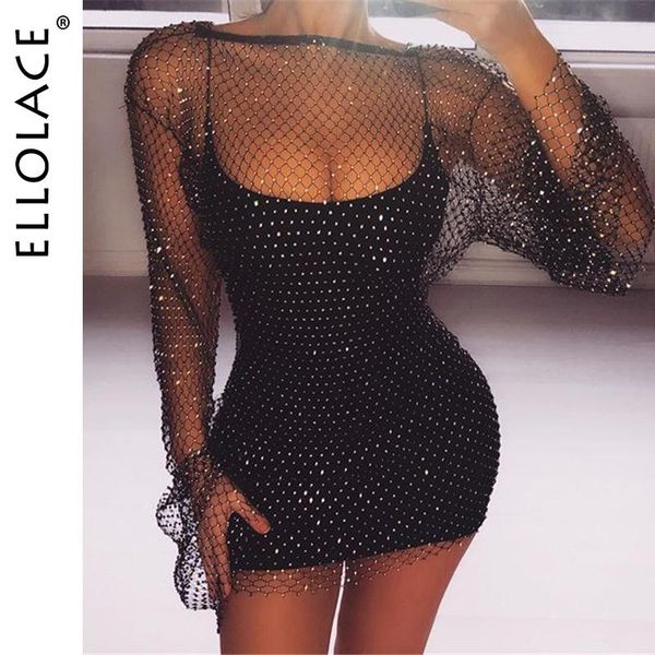 ellolace bling rhinestones white black mesh hollow out dress long sleeveless fishnet bodycon women summer party dresses, Black;gray
ellolace bling rhinestones white black mesh hollow out dress long sleeveless fishnet bodycon women summer party dresses, Black;gray