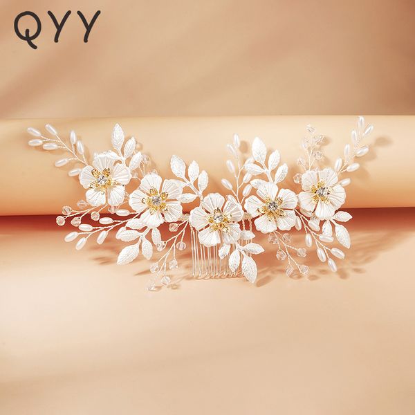 qyy fashion bridal wedding accessories crystal leaf flower hair comb clips for women silver color hair jewelry bride headpiece, Golden;silver
qyy fashion bridal wedding accessories crystal leaf flower hair comb clips for women silver color hair jewelry bride headpiece, Golden;silver