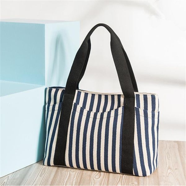 nesitu new large capacity black blue stripe a4 casual canvas women shoulder bags lady handbags tote m373
nesitu new large capacity black blue stripe a4 casual canvas women shoulder bags lady handbags tote m373
