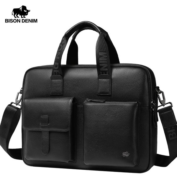 bison denim brand new men bag genuine leather handbag male 15.6" lapbriefcase classic black crossbody shoulder bag w20043
bison denim brand new men bag genuine leather handbag male 15.6" lapbriefcase classic black crossbody shoulder bag w20043