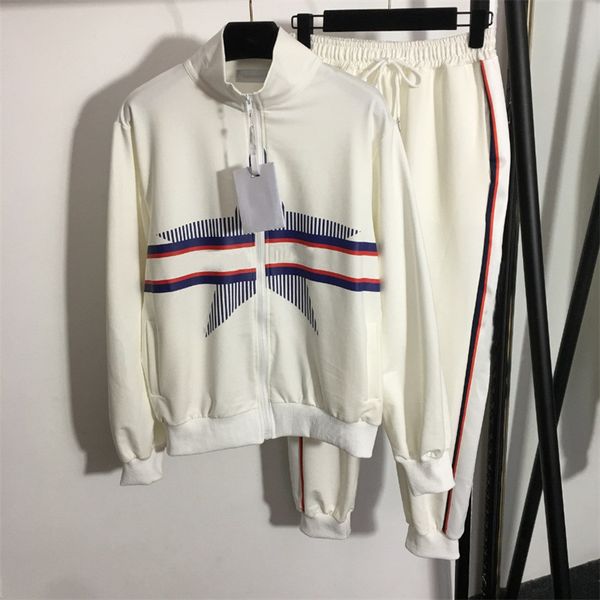 women's two piece pants casual sports suit set hoodies cotton big star light luxury tracksuits, White
women's two piece pants casual sports suit set hoodies cotton big star light luxury tracksuits, White