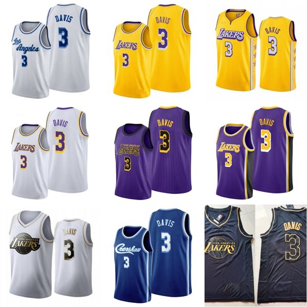 los angeles lakers men anthony davis basketball jersey, Black