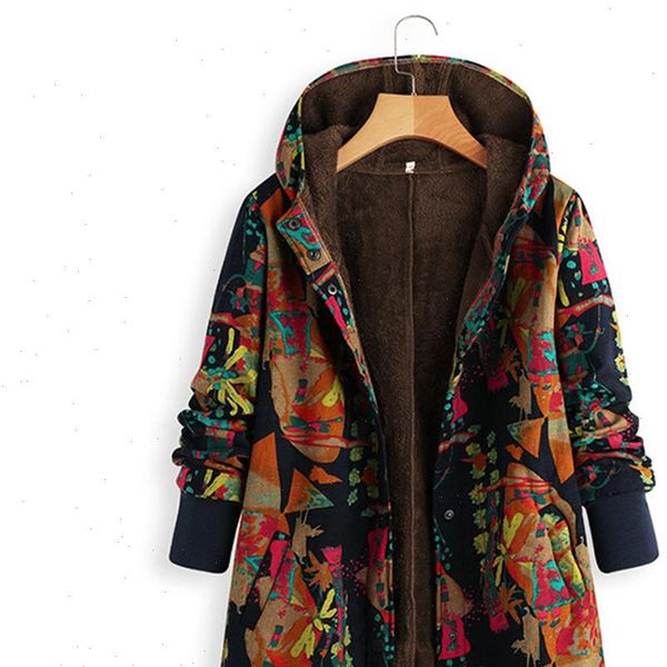 women vintage loose hooded coat floral printed fleeces lining buttoned big size winter warm parka casual outerwear windbreaker, Black;brown
women vintage loose hooded coat floral printed fleeces lining buttoned big size winter warm parka casual outerwear windbreaker, Black;brown