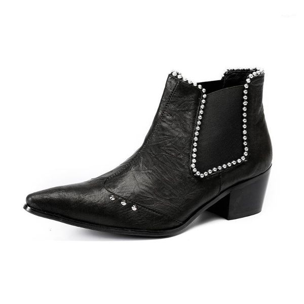 boots men's shoes high cow leather short botlines hombre pointed toe ankle genuine full grain1, Black
boots men's shoes high cow leather short botlines hombre pointed toe ankle genuine full grain1, Black