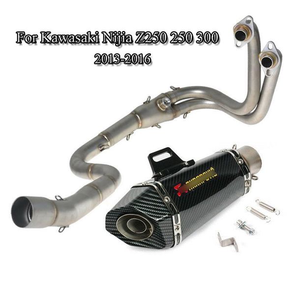 motorcycle exhaust system ninja 250 300 full pipe front link with muffler tip for z250 2013-2021
motorcycle exhaust system ninja 250 300 full pipe front link with muffler tip for z250 2013-2021