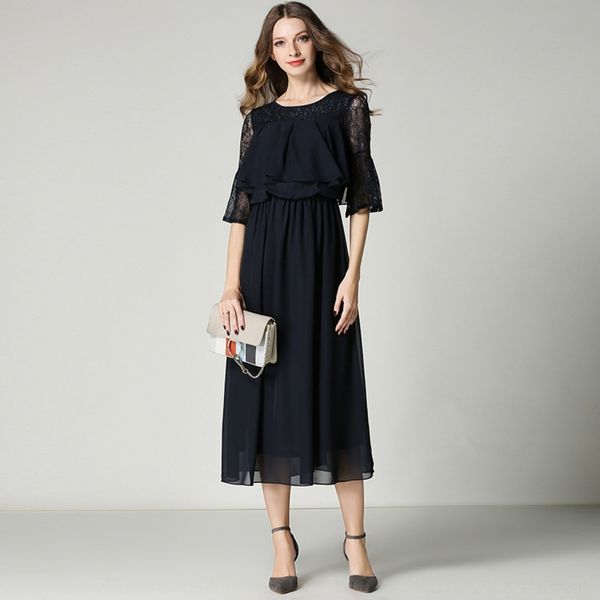 s66i1 slimming and classic autumn women's lace stitching mid-sleeve large swing spring new lace skirt skirt long skirtatmospheric black, Black;gray
s66i1 slimming and classic autumn women's lace stitching mid-sleeve large swing spring new lace skirt skirt long skirtatmospheric black, Black;gray