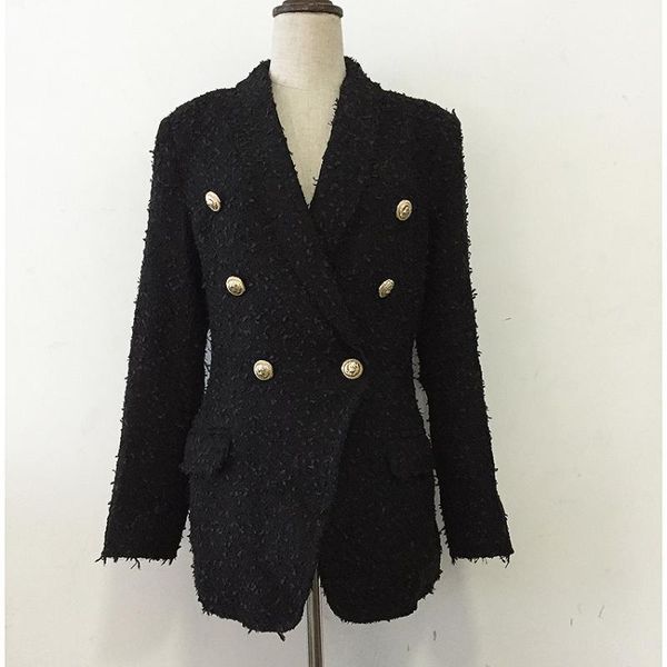 high street fall winter runway 2020 designer blazer women's shawl collar lion buttons tassel tweed blazer coat1, White;black
high street fall winter runway 2020 designer blazer women's shawl collar lion buttons tassel tweed blazer coat1, White;black