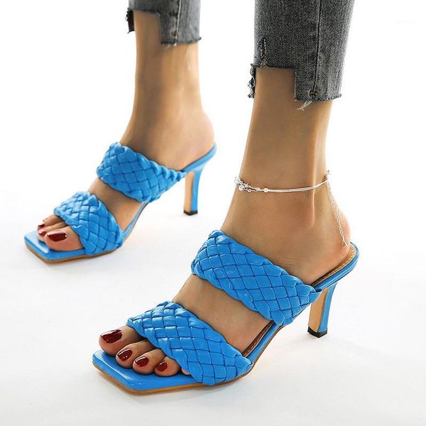 rimocy 2020 summer new leather braided high heels sandals women square toe cross weave mules shoes woman thin heel slippers1, Black
rimocy 2020 summer new leather braided high heels sandals women square toe cross weave mules shoes woman thin heel slippers1, Black