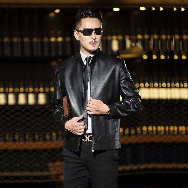 men's leather & faux quality large size coat fashion casual jacket business, Black
men's leather & faux quality large size coat fashion casual jacket business, Black