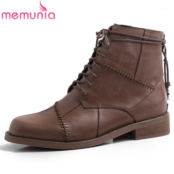 memunia 2020 full genuine leather shoes women ankle boots round toe zip lace up low heel motorcycle boots woman1, Black
memunia 2020 full genuine leather shoes women ankle boots round toe zip lace up low heel motorcycle boots woman1, Black