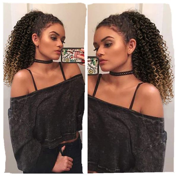 dark roots ombre blonde long afro kinky curly ponytail extension human drawstring corn wavy hair piece for women ombre 1b/27, Black
dark roots ombre blonde long afro kinky curly ponytail extension human drawstring corn wavy hair piece for women ombre 1b/27, Black
