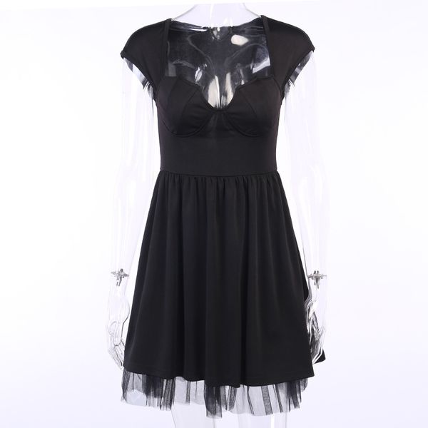 2021 new summer punk high waist close dressed in black square neck short sleeve irregular word plied dress dark style bpuk, Black;gray
2021 new summer punk high waist close dressed in black square neck short sleeve irregular word plied dress dark style bpuk, Black;gray