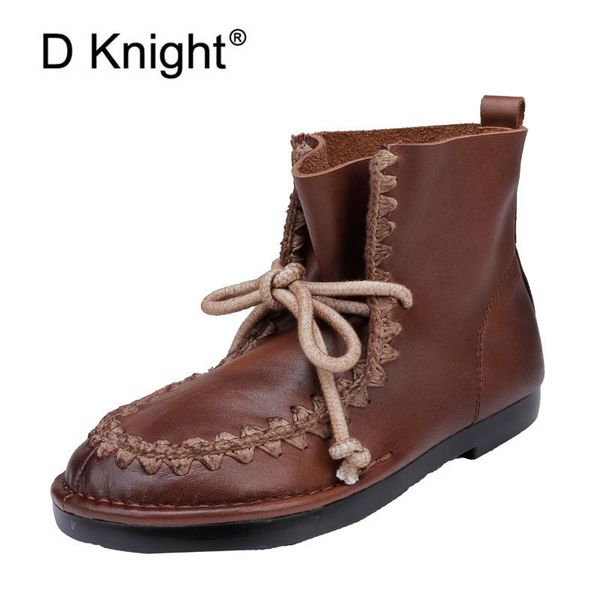 original new soft-soled short ankle boots for women rope woven retro genuine leather lace-up handmade single female boots, Black
original new soft-soled short ankle boots for women rope woven retro genuine leather lace-up handmade single female boots, Black