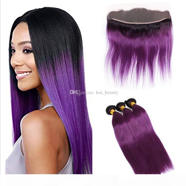 two color straight purple lace frontal with human hair 3bundles ombre 1b purple unprocessed hair extension and 13x4 lace frontal, Black
two color straight purple lace frontal with human hair 3bundles ombre 1b purple unprocessed hair extension and 13x4 lace frontal, Black