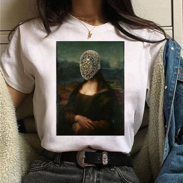 mona lisa mask aesthetic t-shirt fashion women t shirt harajuku ullzang vintage graphic t-shirt funny 90s tshirt female, White
mona lisa mask aesthetic t-shirt fashion women t shirt harajuku ullzang vintage graphic t-shirt funny 90s tshirt female, White