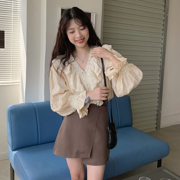 mgkuv po for hip style super fairy flounced v-neck long-sleeved shirt high irregular shirt waist korean skirt two-piece set xiaohua women um, Gray
mgkuv po for hip style super fairy flounced v-neck long-sleeved shirt high irregular shirt waist korean skirt two-piece set xiaohua women um, Gray