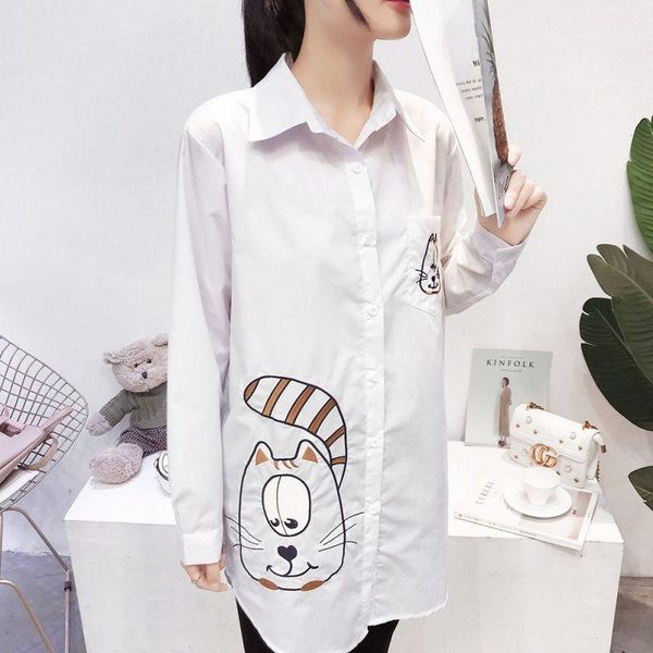 women single breasted blouse embroidered shirts long sleeve casual blouses women's clothing blouses & shirts, White
women single breasted blouse embroidered shirts long sleeve casual blouses women's clothing blouses & shirts, White