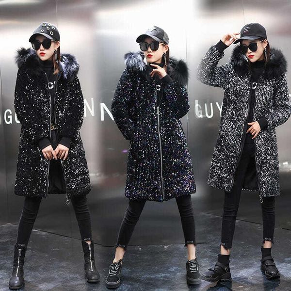 winter warm hooded sequin fashion women cotton jacket medium length large size women cotton-padded jacket jk304, Black
winter warm hooded sequin fashion women cotton jacket medium length large size women cotton-padded jacket jk304, Black