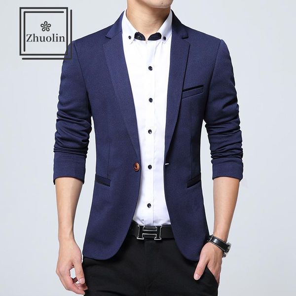 men's suits & blazers zhuolin high-quality suit single button casual jacket korean fashion slim, White;black
men's suits & blazers zhuolin high-quality suit single button casual jacket korean fashion slim, White;black