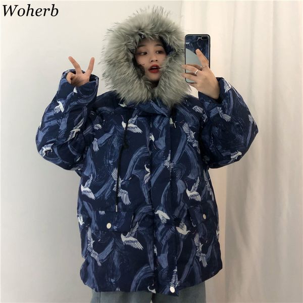 woherb harajuku jackets winter womens wadded parka vintage crane print loose japanese hooded padded coat femme chaqueta mujer 201028, Black
woherb harajuku jackets winter womens wadded parka vintage crane print loose japanese hooded padded coat femme chaqueta mujer 201028, Black