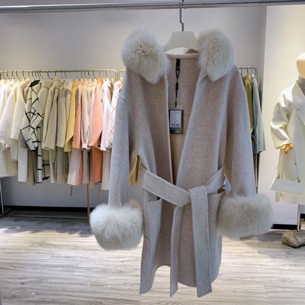 100% wool brand fashion women high luxury winter real fur collar hooded double-faced wool jacket coat, Black
100% wool brand fashion women high luxury winter real fur collar hooded double-faced wool jacket coat, Black