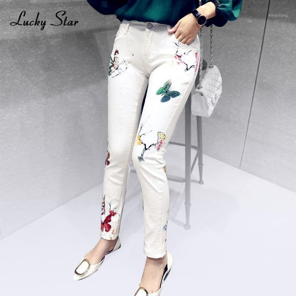 women's jeans women print female trousers white personalized skinny pants plus size a2061, Blue
women's jeans women print female trousers white personalized skinny pants plus size a2061, Blue