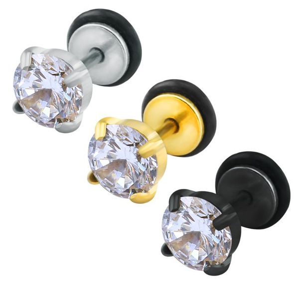 cubic zirconia earrings cz punk earrings black jewellery stainless steel stud small men women spike metal screw male, Golden;silver
cubic zirconia earrings cz punk earrings black jewellery stainless steel stud small men women spike metal screw male, Golden;silver