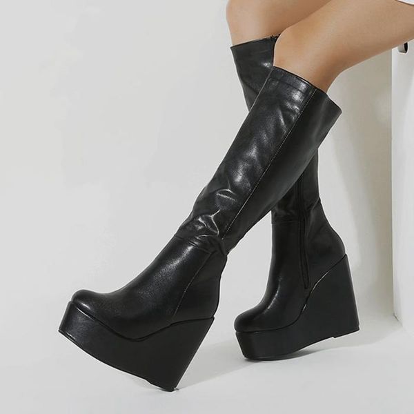 boots 2021 black pu leather high-quality brand platform high heels comfortable wedges shoes women fashion knee
boots 2021 black pu leather high-quality brand platform high heels comfortable wedges shoes women fashion knee