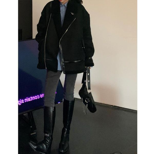 quality asakawa wine one coat women's autumn and winter versatile 2020 new locomotive fur one stand collar loose jacket top, Black;brown
quality asakawa wine one coat women's autumn and winter versatile 2020 new locomotive fur one stand collar loose jacket top, Black;brown