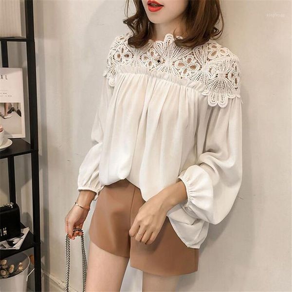 women blouses ruffled blouse o neck long sleeve shirts female casual solid blusas plus size s-3xl1, White
women blouses ruffled blouse o neck long sleeve shirts female casual solid blusas plus size s-3xl1, White