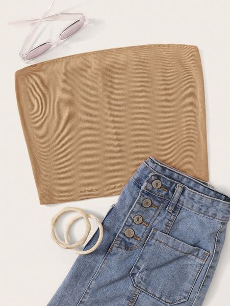 ribbed cropped tube b8gt#, White
ribbed cropped tube b8gt#, White