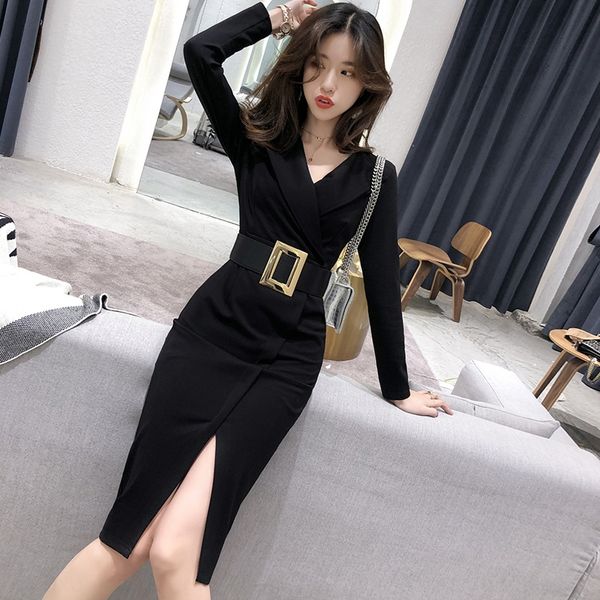 2020 autumn new style net red ins style ol professional commuting temperament dress belt slim and slim split dress za2qx, Black;gray
2020 autumn new style net red ins style ol professional commuting temperament dress belt slim and slim split dress za2qx, Black;gray