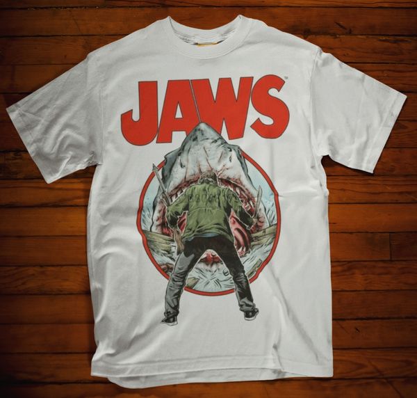 jaws t-shirt retro inspired by jaws movie retro 70s 80s shark attack quints fish sport hooded sweatshirt hoodie