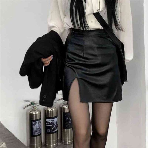 punk leather skirt women black split slim high waisted a-line mini skirts autumn korean fashion harajuku streetwear
punk leather skirt women black split slim high waisted a-line mini skirts autumn korean fashion harajuku streetwear