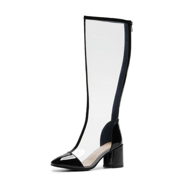 mkkhou fashion knee-high boots women 2020 new autumn round toe transparent thick heel 6 cm high heel mid boots women, Black
mkkhou fashion knee-high boots women 2020 new autumn round toe transparent thick heel 6 cm high heel mid boots women, Black