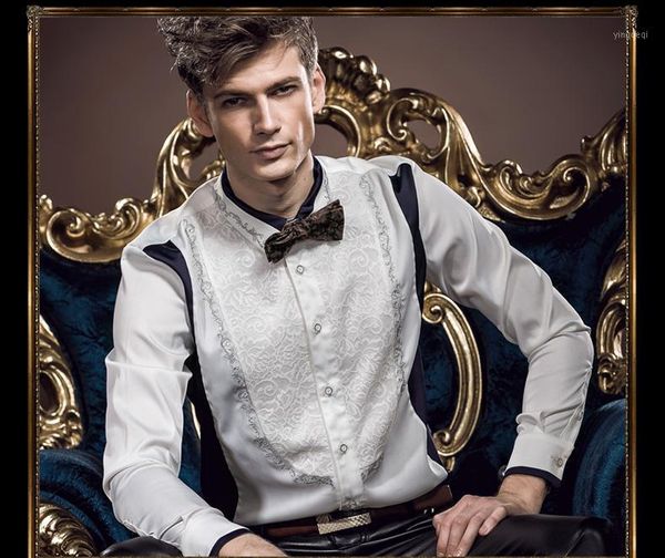 new fashion casual male men's long sleeve stitching lace wedding fanzhuan party dress anti wrinkle white shirt 142011, White;black
new fashion casual male men's long sleeve stitching lace wedding fanzhuan party dress anti wrinkle white shirt 142011, White;black