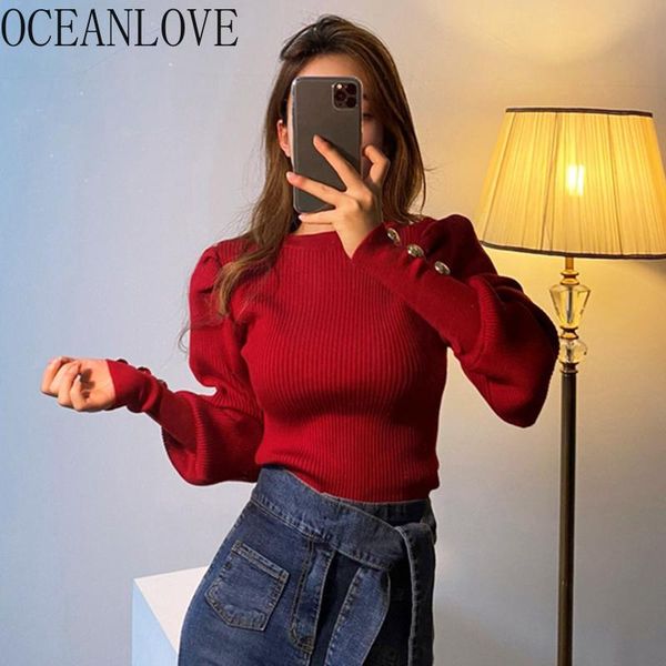 women's sweaters oceanlove women solid lantern sleeve slim pullovers autumn winter korean vintage 2021 ins pull femme 18601, White;black
women's sweaters oceanlove women solid lantern sleeve slim pullovers autumn winter korean vintage 2021 ins pull femme 18601, White;black
