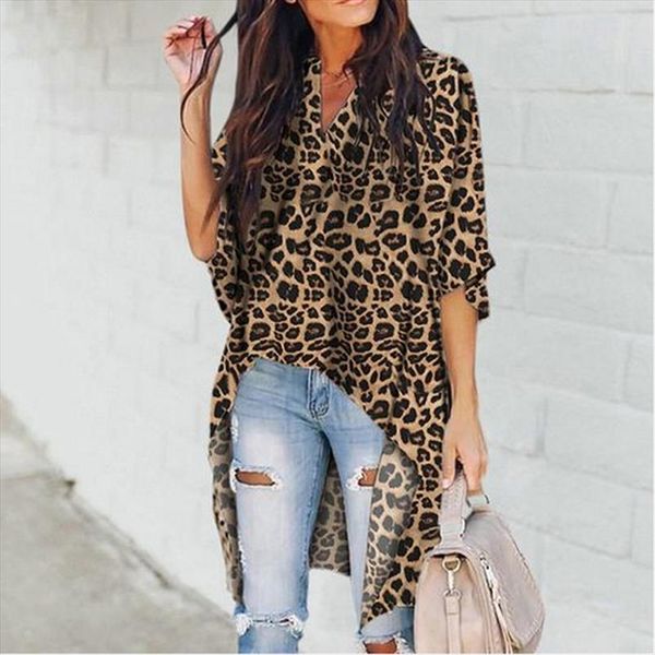 women leopard blouse irregular hem blouses casual tunic long shirt and blouse v neck loose shirts blusas chemise femme, White
women leopard blouse irregular hem blouses casual tunic long shirt and blouse v neck loose shirts blusas chemise femme, White