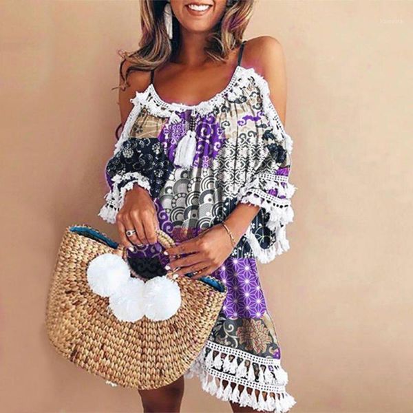 summer off-shoulder dress women bohemia dress tassel printed casual cocktail party plus size sundresses loose mini #bl21, Black;gray
summer off-shoulder dress women bohemia dress tassel printed casual cocktail party plus size sundresses loose mini #bl21, Black;gray