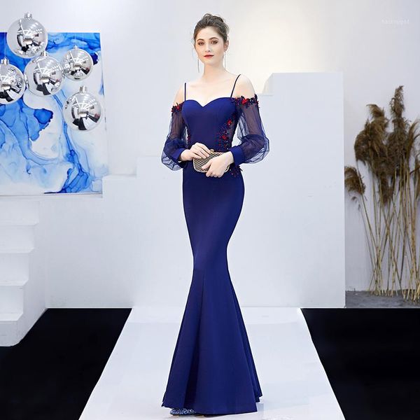 spaghetti strap royal blue mermaid evening dress long sleeve party dresses women evening vestido de festa longo occasion dresse1, White;black
spaghetti strap royal blue mermaid evening dress long sleeve party dresses women evening vestido de festa longo occasion dresse1, White;black