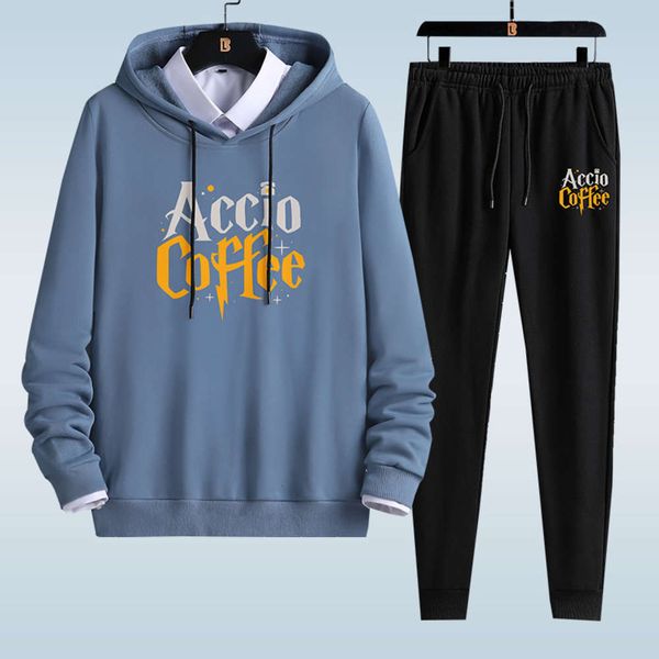 hooded round men's suit pang sweater ge fattening new clothes ins long sleeve two piece set, Gray
hooded round men's suit pang sweater ge fattening new clothes ins long sleeve two piece set, Gray