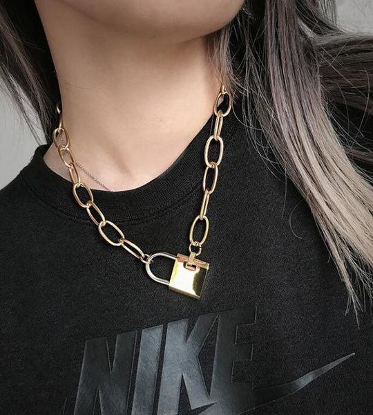 chokers timeless wonder titanium chunky chain lock choker necklace women stainless steel jewelry gothic designer trendy ins 7029, Golden;silver
chokers timeless wonder titanium chunky chain lock choker necklace women stainless steel jewelry gothic designer trendy ins 7029, Golden;silver