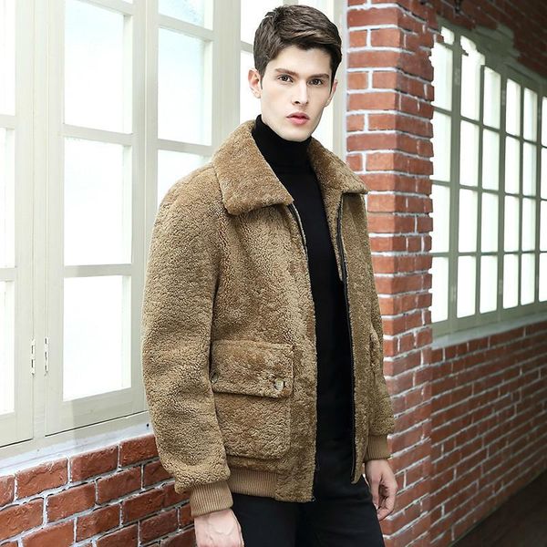 autumn winter jacket men natural fur new leather jackets real sheep shearling coat vintage erkek mont 340 kj800, Black
autumn winter jacket men natural fur new leather jackets real sheep shearling coat vintage erkek mont 340 kj800, Black