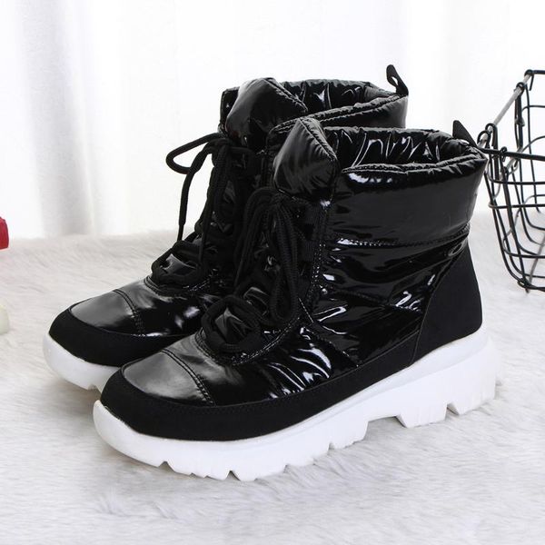 black patent leather ankle bare boots women's warm square heels short tube snow booties plus size lace-up non-slip casual shoes
black patent leather ankle bare boots women's warm square heels short tube snow booties plus size lace-up non-slip casual shoes