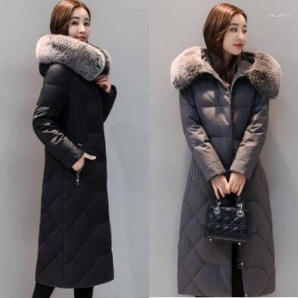 white duck down coat women winter down jacke hooded long thicken outerwear slim big fur collar warm coat1, Black
white duck down coat women winter down jacke hooded long thicken outerwear slim big fur collar warm coat1, Black