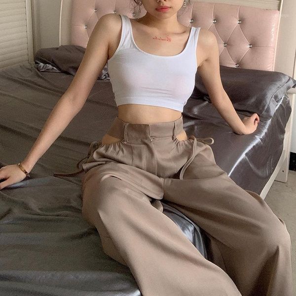 summer pants women new high waist drawcord hollow out loose casual pants streetwear women1, Black;white
summer pants women new high waist drawcord hollow out loose casual pants streetwear women1, Black;white