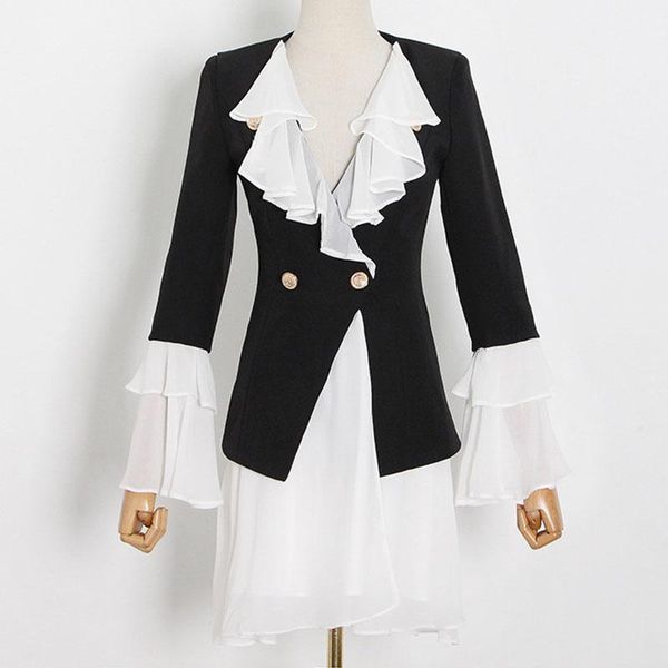 seebeautiful loose single suit coat v-neck patch ruffles double breasted long sleeve new fashion 2021 autumn winter women t7701, White;black
seebeautiful loose single suit coat v-neck patch ruffles double breasted long sleeve new fashion 2021 autumn winter women t7701, White;black
