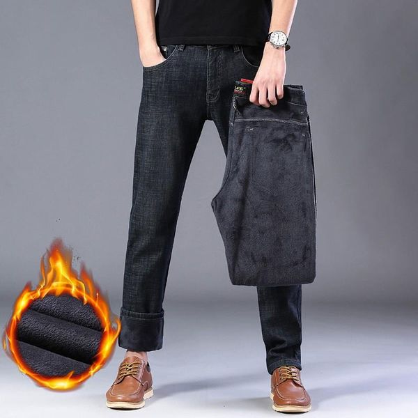 men's jeans sulee brand winter thermal warm flannel stretch mens quality fleece pants men straight flocking trouse, Blue
men's jeans sulee brand winter thermal warm flannel stretch mens quality fleece pants men straight flocking trouse, Blue